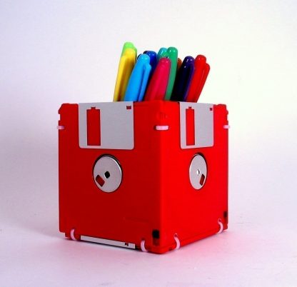 Floppy Disk Pen and Pencil Holder (GRAY)