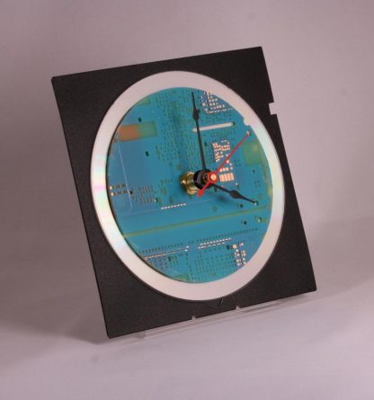 Computer Circuit Board Desk Clock (Aqua Blue) - Image 3