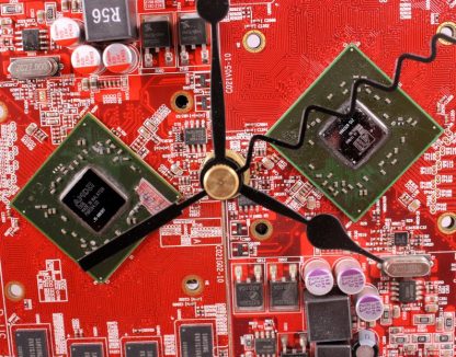 Computer Circuit Board Desk Clock (RED) - Image 2