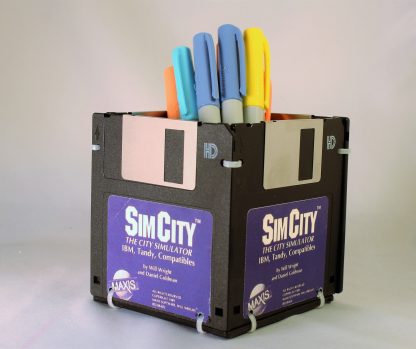 SimCity Video Game Floppy Disk Pen and Pencil Holder