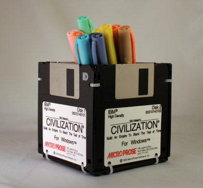 Civilization Floppy Disk Pen and Pencil Holder