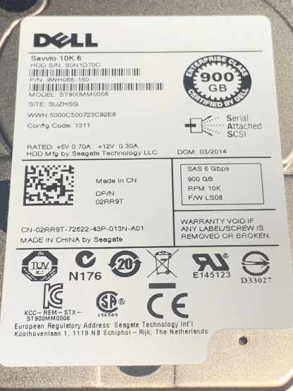 Seagate Savvio 10K.6 900GB 10K 2.5" SAS Hard Drive HD ST900MM0006 Server Storage - Image 2