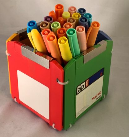 Multi Colored ZIP Disk Pencil Holder