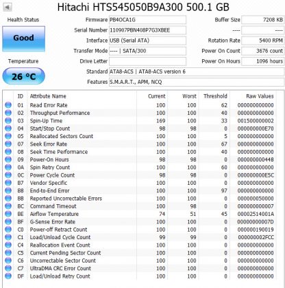 Hitachi HTS545050B9A300 500GB Internal 5400RPM 2.5" 1096 Hours - Image 2