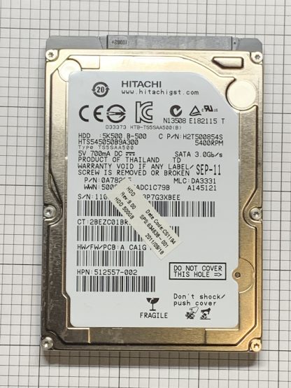 Hitachi HTS545050B9A300 500GB Internal 5400RPM 2.5" 1096 Hours