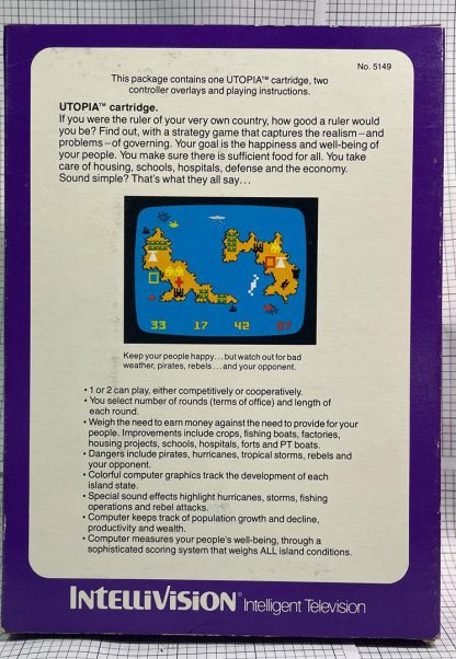UTOPIA Tested & Working (Intellivision 1980) Complete In Box - Image 6