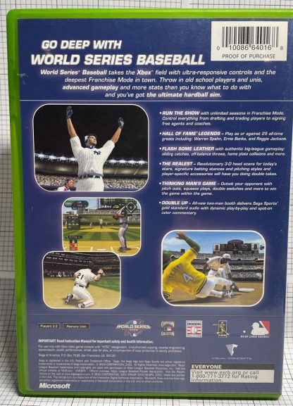 Sega World Series Baseball - Original Xbox Game - 2002 Complete In Box - Image 2