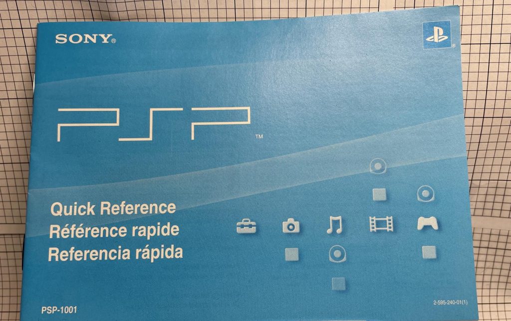 PSP Playstation Portable Console Instruction Manual & Quick Reference
