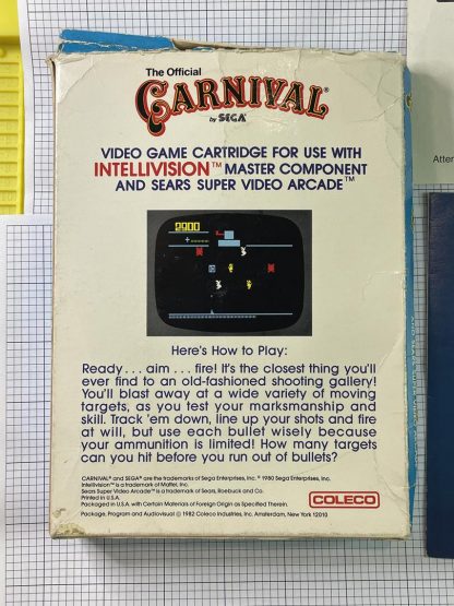 Intellivision Carnival Game CIB Tested Coleco Sega Arcade - Image 2