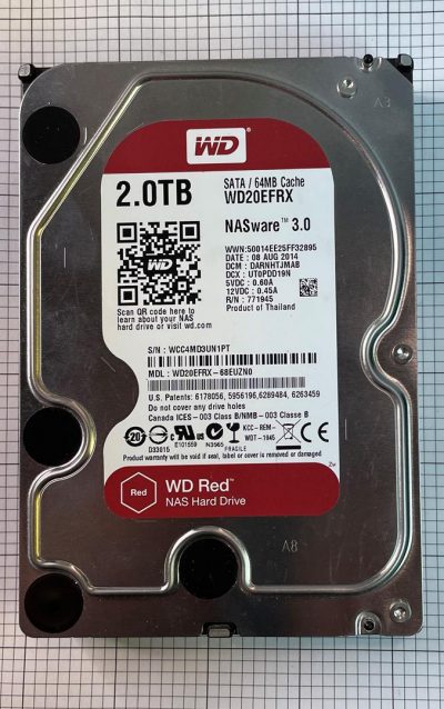 Western Digital WD20EFRX Red 2TB Internal 5400RPM 64MB 3.5″ NAS Hard ...