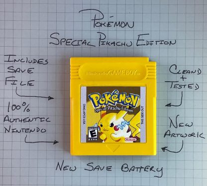 Pokemon Yellow Version (Game Boy, 1999) Authentic *NEW BATTERY* w/ Save Game - READ