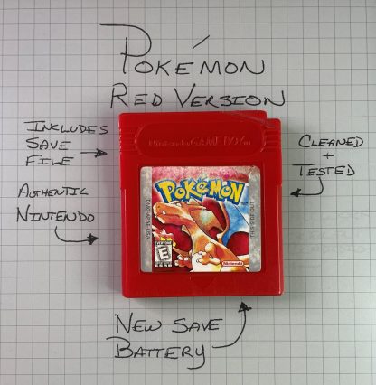 Pokemon Red Version (Game Boy, 1998) Authentic! NEW BATTERY & SAVE GAME!