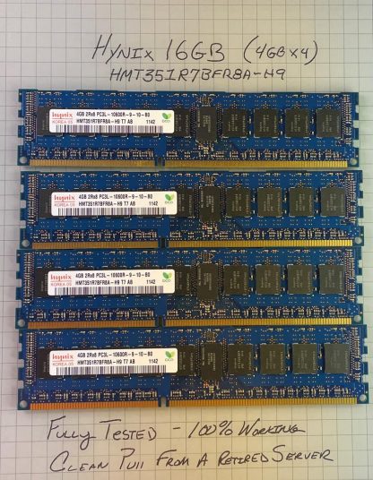 Hynix 16GB (4X4GB) Hynix HMT351R7BFR8A-H9 4GB PC3-10600R DDR3-1333MHz ECC Server RAM