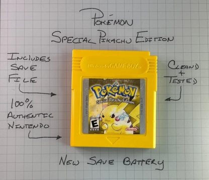 Pokemon Yellow Version (Game Boy, 1999) Authentic *NEW BATTERY* w/ Save Game