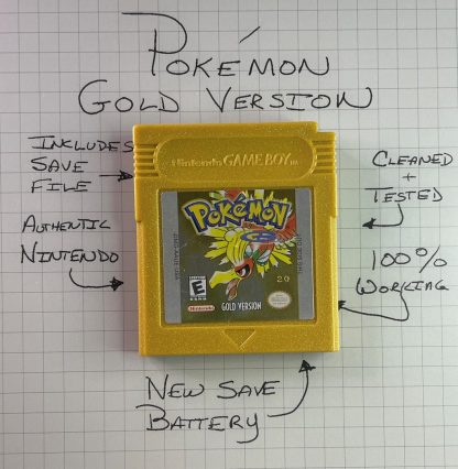 Pokemon Gold Version - Authentic *NEW BATTERY* w/ Save Game