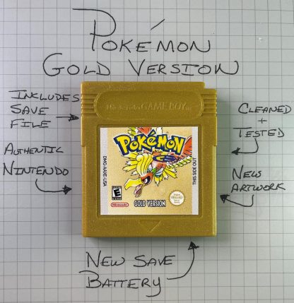 Pokemon Gold Version - Authentic **NEW BATTERY** W/ Save Game