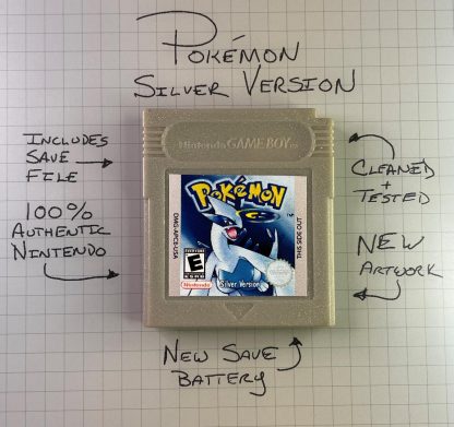 Pokemon Silver (Game Boy Color, 2000) Authentic *NEW BATTERY* & Save Game