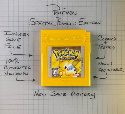 Pokemon Yellow Version (Game Boy, 1999) Authentic *NEW BATTERY* w/ Save Game