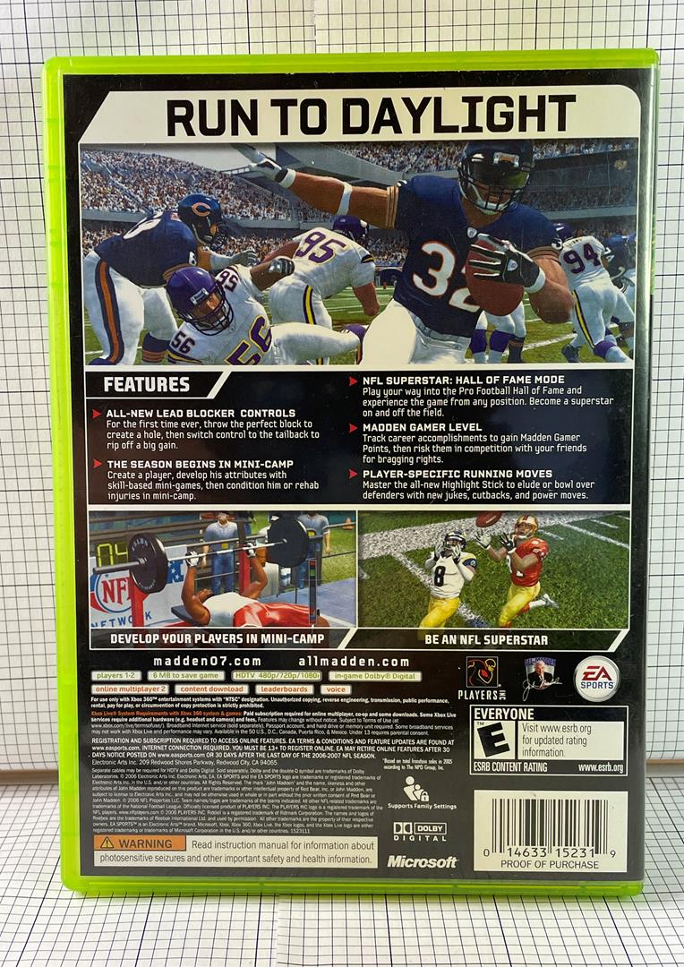 Madden NFL 07 – Xbox 360 EA Sports – Complete In Box – GeekGearStore