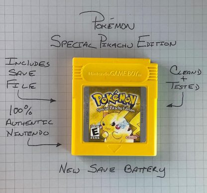 Pokemon Yellow Version (Game Boy, 1999) Authentic *NEW BATTERY* w/ Save Game