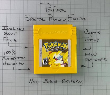 Pokemon Yellow Version (Game Boy, 1999) Authentic *NEW BATTERY* w/ Save Game