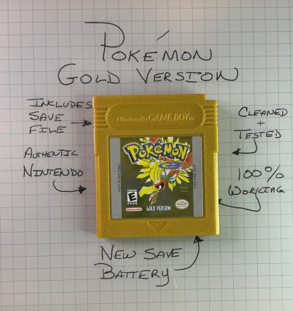 Pokemon Gold Version - Authentic *NEW BATTERY* w/ Save Game