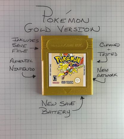 Pokemon Gold Version - Authentic *NEW BATTERY* w/ Save Game