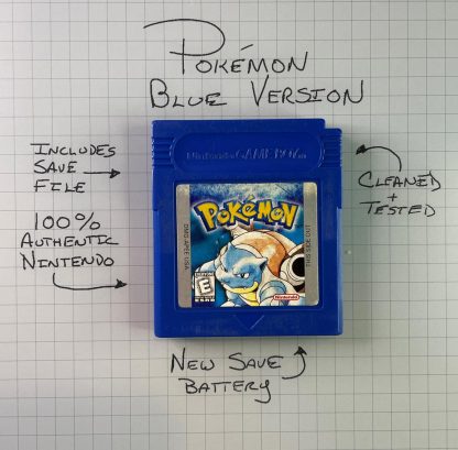 Pokemon Blue (Game Boy Color, 1998) Authentic *NEW BATTERY* w/ Save Game