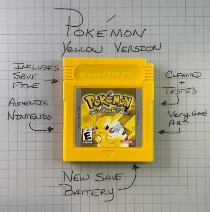 Pokemon Yellow Version (Game Boy, 1999) Authentic *NEW BATTERY* w/ Save Game