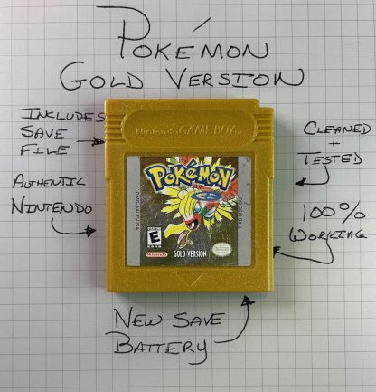 Pokemon Gold Version - Authentic *NEW BATTERY* w/ Save Game