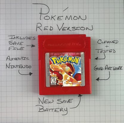 Pokemon Red Version (Game Boy, 1998) Authentic! NEW BATTERY & SAVE GAME!