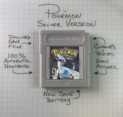 Pokemon Silver (Game Boy Color, 2000) Authentic *NEW BATTERY* & Save Game