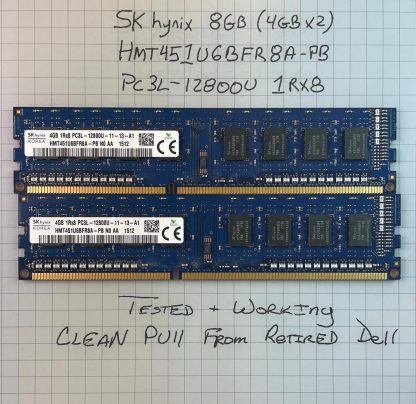 SK Hynix 8GB Total (2pcs) 4GB 1Rx8 PC3L 12800U-11-13-A1 HMT451U6BFR8A-PB Memory