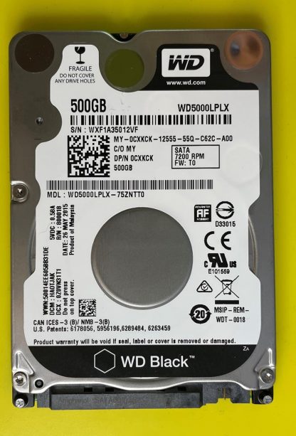 Western Digital WD5000LPLX-75ZNTT0 500GB 2.5" Hard Drive SATA 0CXKCK
