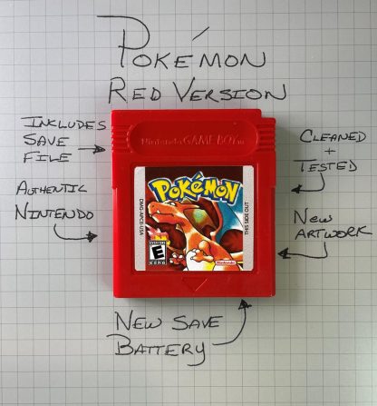 Pokemon Red Version (Game Boy, 1998) Authentic! NEW BATTERY & SAVE GAME!