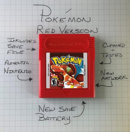 Pokemon Red Version (Game Boy, 1998) Authentic! NEW BATTERY & SAVE GAME!