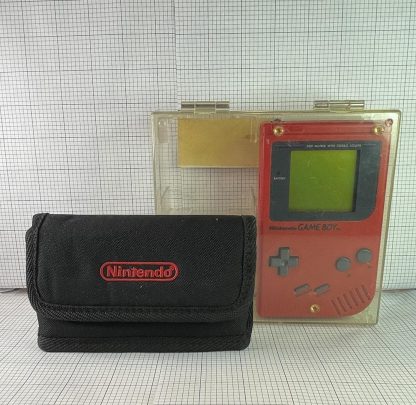Nintendo Game Boy Original RED Play it Loud DMG-01-Rare Retail Case & Game Pouch