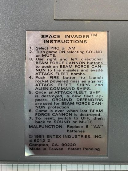 Entex Space Invaders Handheld Game & Manual (1981) TESTED WORKING! - Image 5