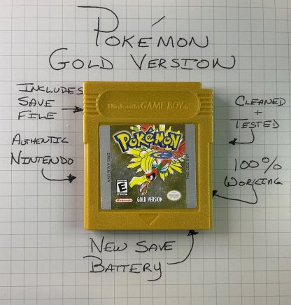 Pokemon Gold Version - Authentic *NEW BATTERY* w/ Save Game
