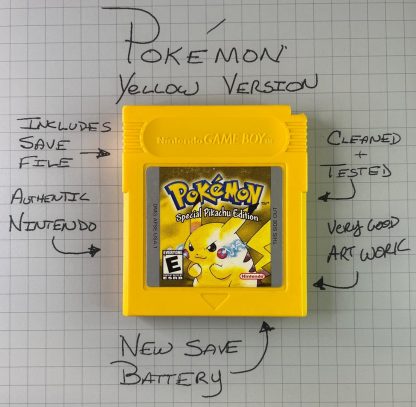 Pokemon Yellow Version (Game Boy, 1999) Authentic *NEW BATTERY* w/ Save Game