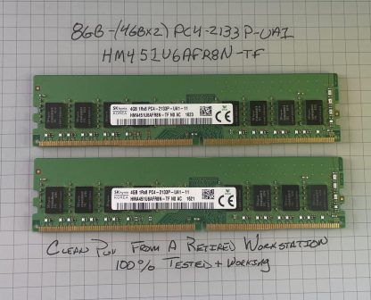 SK Hynix 8GB (2x4GB) 1Rx8 PC4-2133P-UA1-10 HMA451U6AFR8N-TF Desktop Ram DDR4