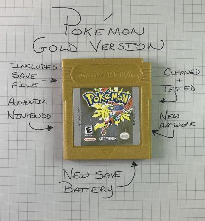 Pokemon Gold Version - Authentic *NEW BATTERY* w/ Save Game