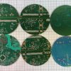Six (6) Unique Round Circuit Boards For Crafting