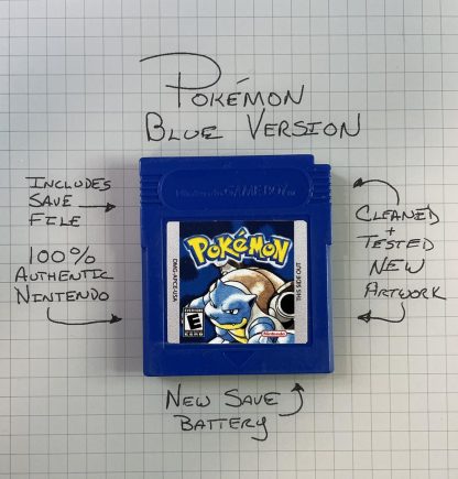 Pokemon Blue (Game Boy Color, 1998) Authentic *NEW BATTERY* w/ Save Game