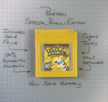 Pokemon Yellow Version (Game Boy, 1999) Authentic *NEW BATTERY* w/ Save Game