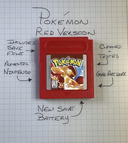 Pokemon Red Version (Game Boy, 1998) Authentic! NEW BATTERY & SAVE GAME!