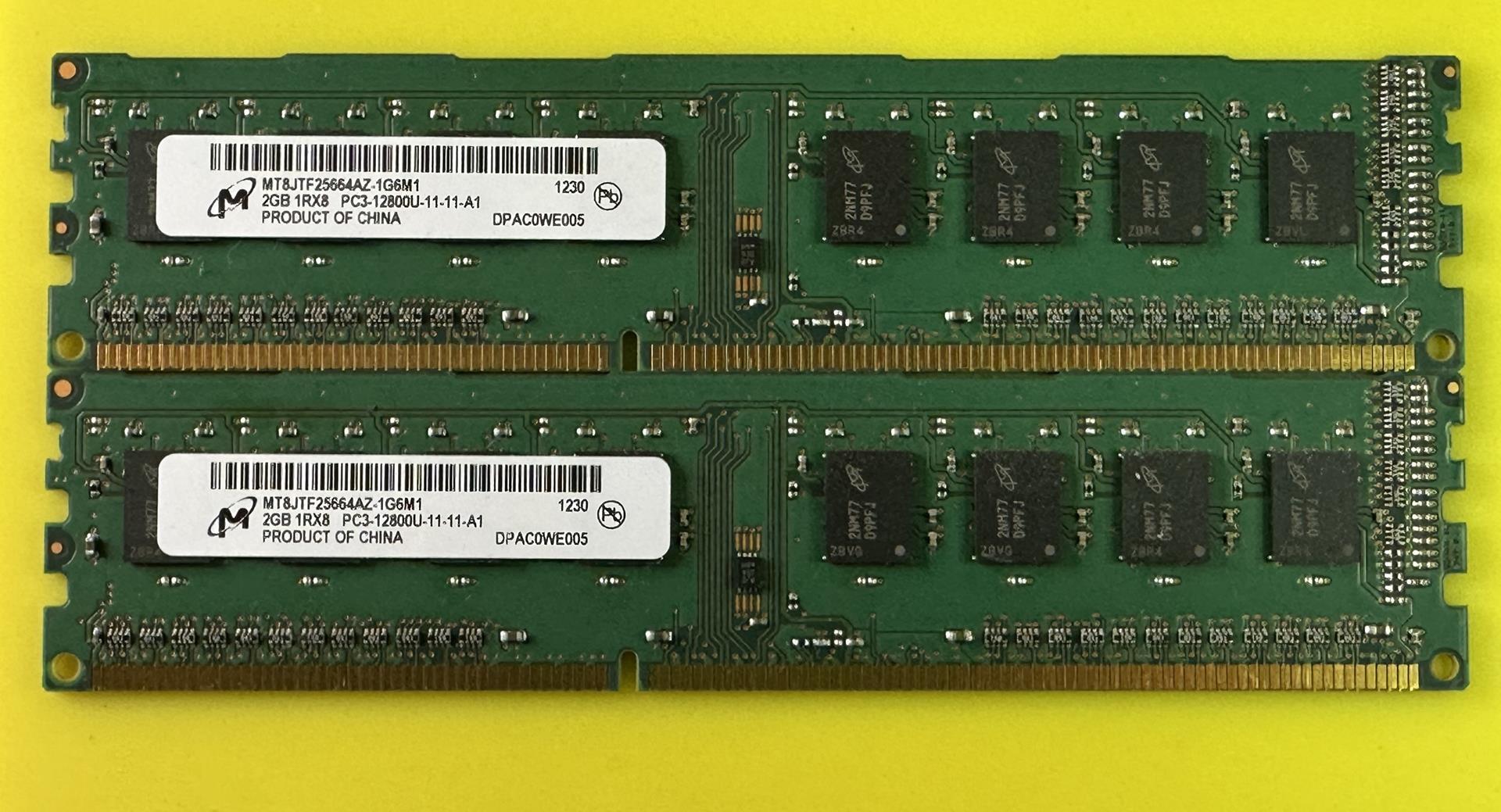 MICRON MT8JTF25664AZ-1G6M1 2 (4GB tot.) 1RX8 RAM PC3-12800U-11-11-A1 –