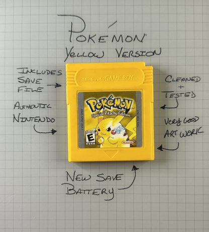 Pokemon Yellow Version (Game Boy, 1999) Authentic *NEW BATTERY* w/ Save Game