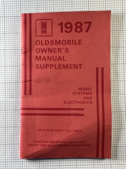 1987 90th Anniversary Oldsmobile Manual Cover w/ Pen & Supplement - Image 7