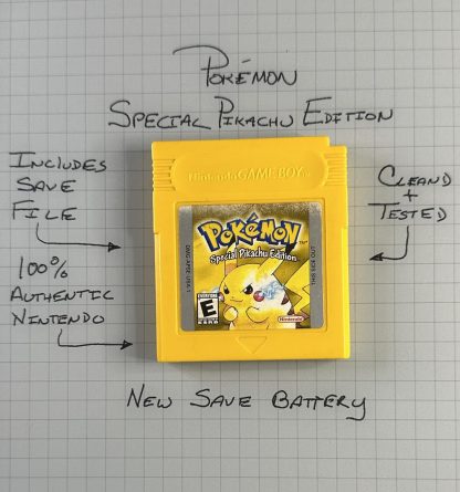 Pokemon Yellow Version (Game Boy, 1999) Authentic *NEW BATTERY* w/ Save Game